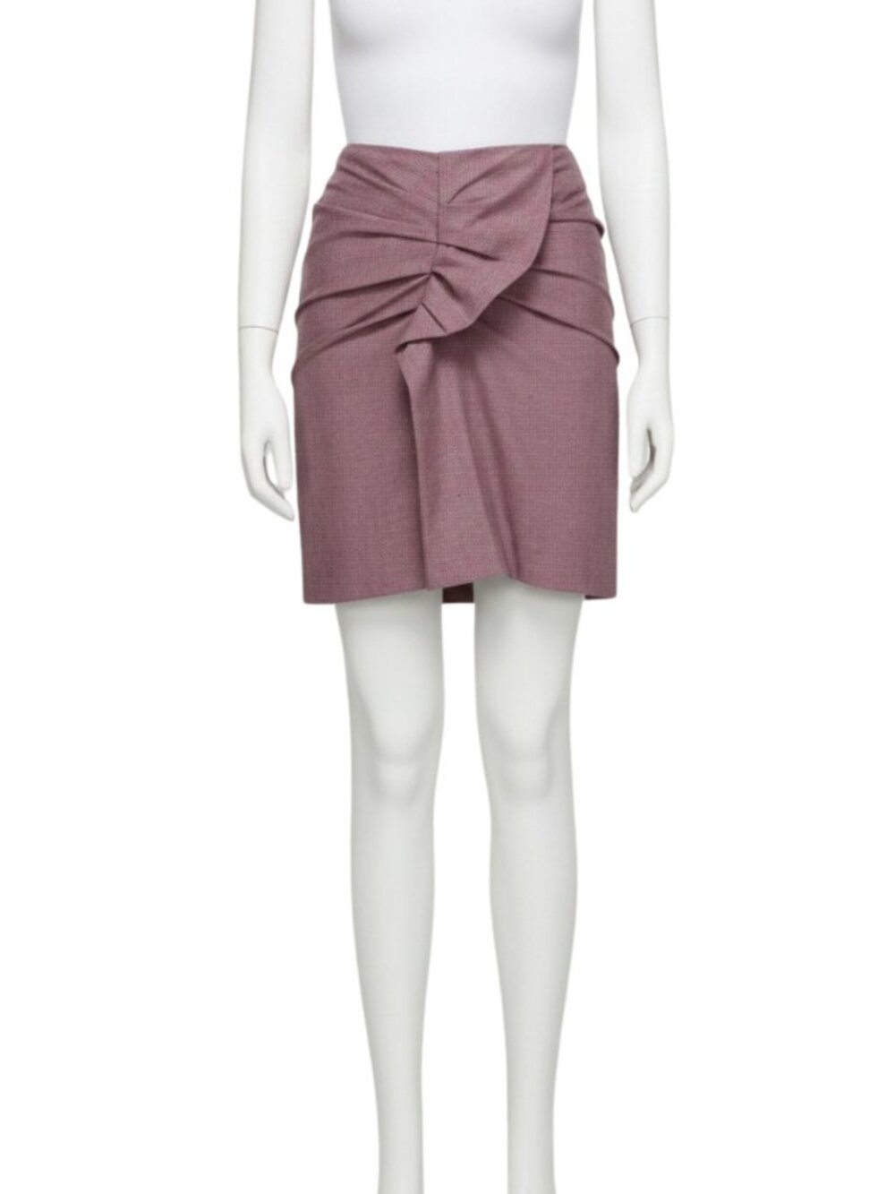Isabel Marant Etoile Ines Linen Mid Rise Houndstooth Mini Skirt Womens 4 Mauve